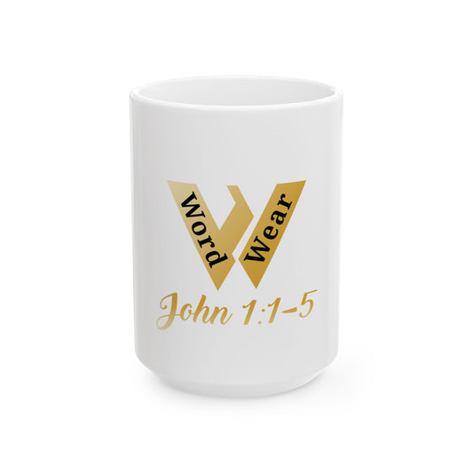 Inspirational Ceramic Mug - Word Wear with John 1:1-5