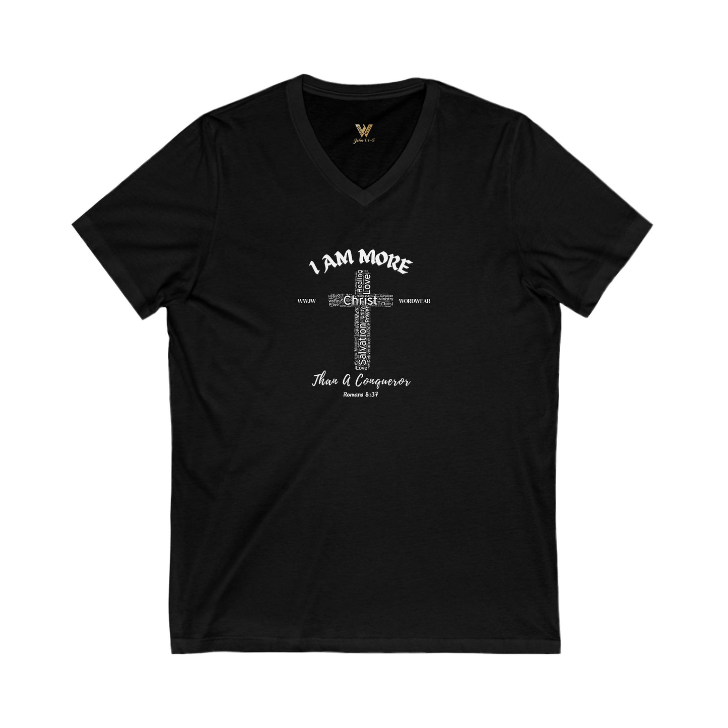 Unisex Jersey Short Sleeve V-Neck - 'I AM MORE'