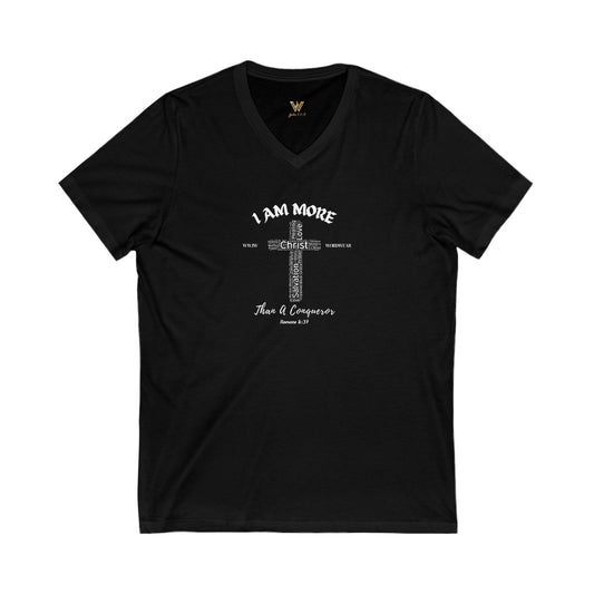 Unisex Jersey Short Sleeve V-Neck - 'I AM MORE'