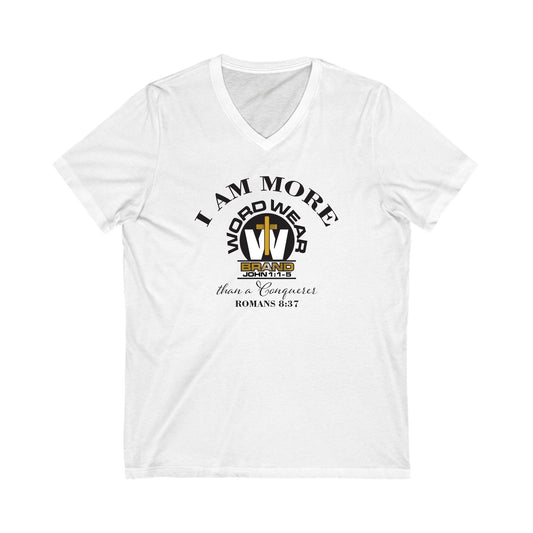 Unisex Jersey Short Sleeve V-Neck - 'I AM MORE'